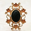 Black gem vintage flower gold