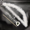 70 cm long bow + fairy stick + wooden arrow / white