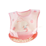 Cartoon detachable bib baby eating EVA waterproof bib boys and girls wash-free baby food supplement three-dimensional bib