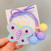 Purple butterfly three-bead hair tie