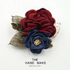 Flower brooch burgundy