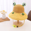 Frog with whistle yellow / 3-8 years old (hat circumference 50-54cm) + windproof rope