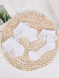 Spring and summer breathable thin baby lace socks for girls solid color mesh lace mid-tube socks wholesale in stock