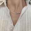 Diamond bow necklace