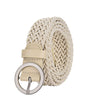 A450 round pin buckle braided belt beige