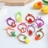 New braid hair rope fruit cartoon hair ring soft glue does not hurt hair baby head rope princess ponytail rubber band hair accessories