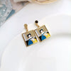 A pair of s925 silver needle geometric stud earrings