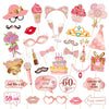 Rose gold 60 years old / 33 pcs rose gold dusting birthday photo props