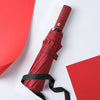 [automatic] 10-bone straight handle color black glue reinforcement-red