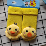 Newborn male and female baby socks toddler baby socks plus velvet thickened warm cartoon floor shoes socks 0-2 years old cotton socks