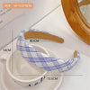 2#blue and white-plaid sequin headband