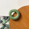 09 green frosted hair ring