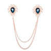 Gold bottom hole blue diamond