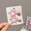 7# pink star duckbill clip [a pair of exquisite card packs]