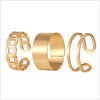 Gold three piece ring set / one size fits all
