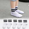 Two bar sports socks white / 1-3 years old (suitable for 22-26 shoe size)