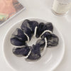 6#pearl black hair ring