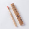Card box packaging pink soft bamboo toothbrush