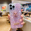 High shiny sequins - diamond bear - pink / iphone 7/8/se 2020