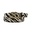 Gold buckle + zebra print / 105cm