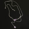 Purple drop diamond necklace