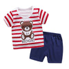 Short set of red striped bear / 80cm