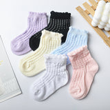 Girls socks color printing striped baby cotton socks children summer breathable socks comfortable sweat-absorbing soft cotton socks
