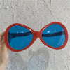 Huge oval red glasses