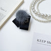 Mink fur small black diamond bracket-grey