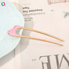 Alloy drip oil u-shaped hairpin-wavy pink / qiyue factory direct sales
