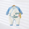 Blue warm little dinosaur butterfly coat / 52cm