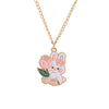 Pink flower cute rabbit