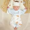 Blue radish printed butterfly clothing (with bib / 52cm
