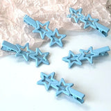 Korean ins niche high-value baby blue star bangs clip sweet cute all-match duckbill clip hair accessories new