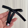 Leather flash diamond - black bow bb