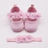 Pink jersey 3 diamond flowers + hair band / 11 yards inner length 10.5cm