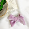 Bow knot holder - velvet - purple
