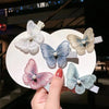 Embroidered butterfly barrette mixed colors