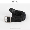 A450 square pin buckle braided belt black