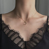 M1343【golden moon necklace】