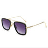 Gold frame black circle double gray