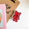 Bear bracket - glitter pink - red