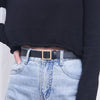 A151 gold buckle black / 100cm