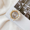 Pearl diamond ring - no. 7 pearl heart - white