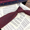 Wine red jacquard tie hand tied *8cm