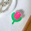 Metal stand - palm tulip - rose red