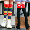 Rainbow stripes + vertical stripes black (2 pairs) / trumpet 1/5 years old [height 85-105cm]