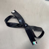 Leather flash diamond - black asymmetrical knot