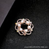 Large brooch #15 glittering ring pearl