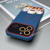 Large windows silicone-royal blue black mirror-lucky fortune / iphone 14